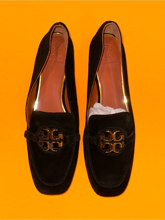 Tory Burch Shoes - Tory Burch Miller Black Suede Loafers w/Gold Accent Size 8 M Slip-On